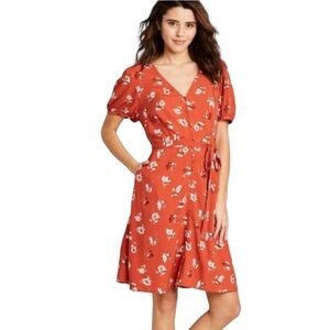 Universal Thread Red Floral Dress (Size S)